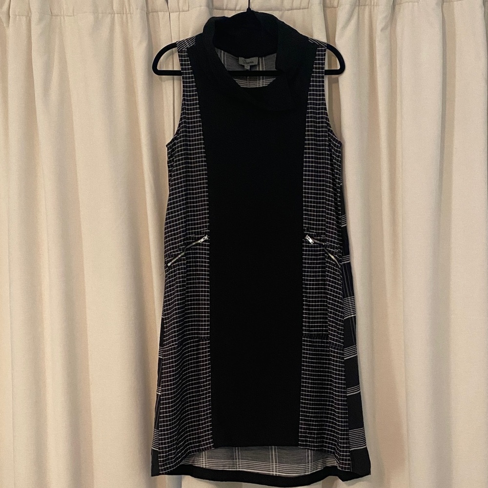 Shana Black and White Checkered Dress NWT M